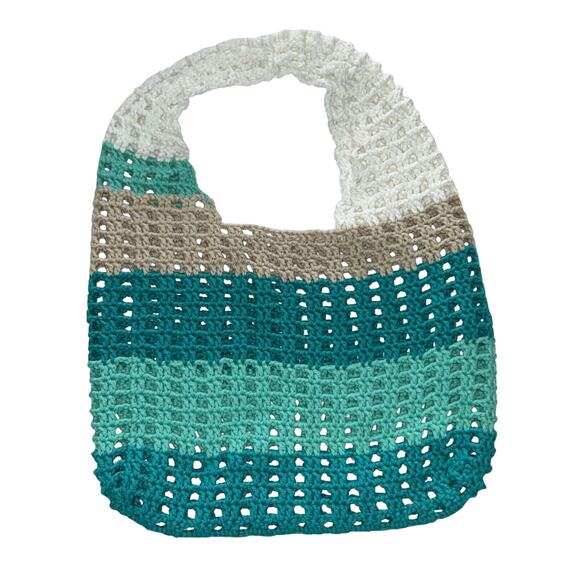 Handmade Crochet Colorblock Willow Shoulder Bag - Picture 2 of 3